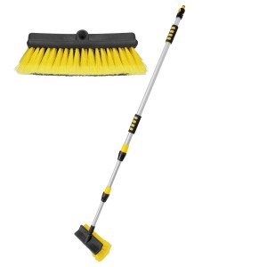ECD Germany Auto Waschbürste mit Teleskopstiel (300cm) und Wasseranschluss.