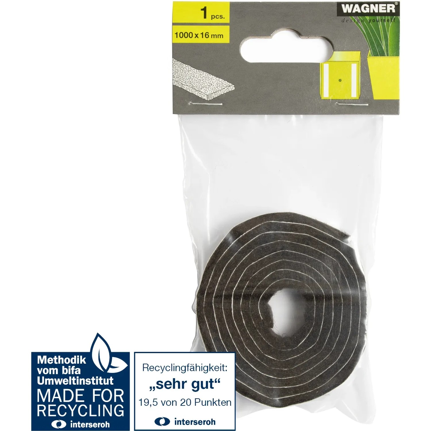 Wagner Topffüße Rolle, selbstklebend, 1000x16mm, für kratzfreien Möbel- und Objektschutz.