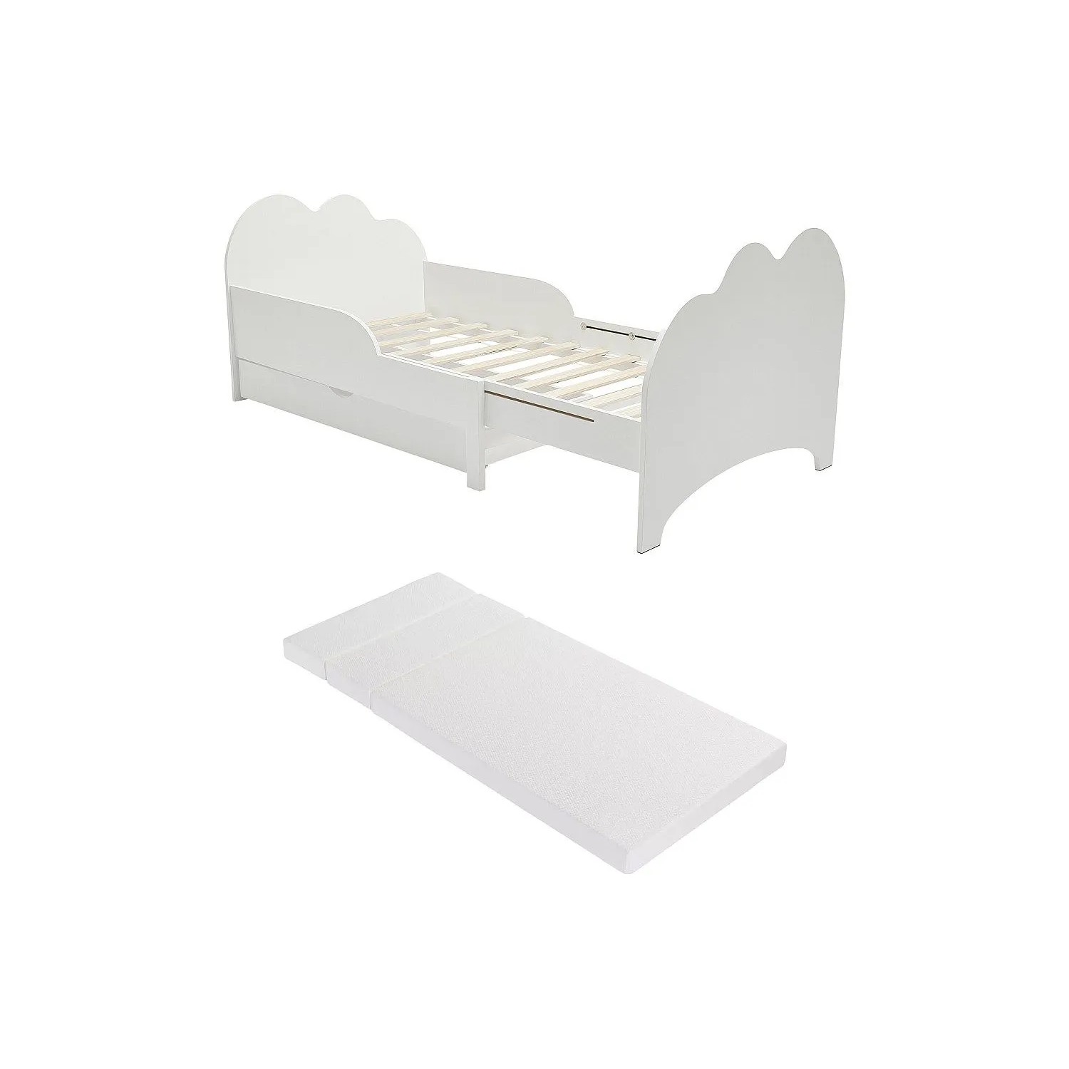 Vente-unique Mitwachsendes Kinderbett Teonia Weiß 205 cm