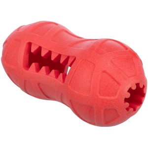 Rotes Jollypaw Hundespielzeug Snack-Erdnuss aus TPR, 12 cm, für Intelligenztraining und Zahnpflege.