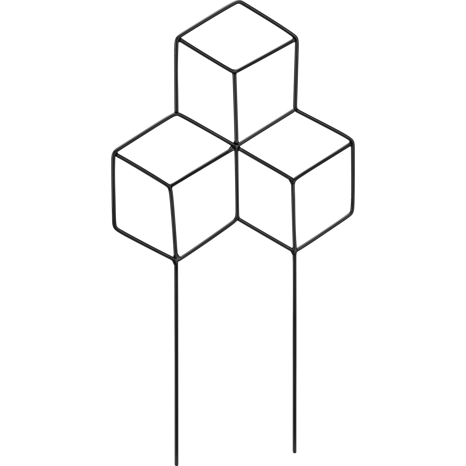 Pflanzstab Form 4 Metall 20 cm x 1 cm x 35 cm Schwarz