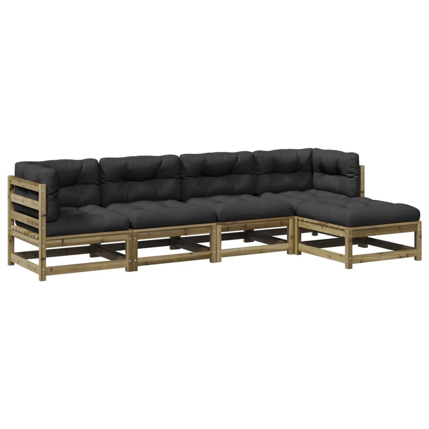 vidaXL 5-Tlg Garten-Sofagarnitur mit Kissen Kiefernholz Imprägniert 3299392 günstig online kaufen