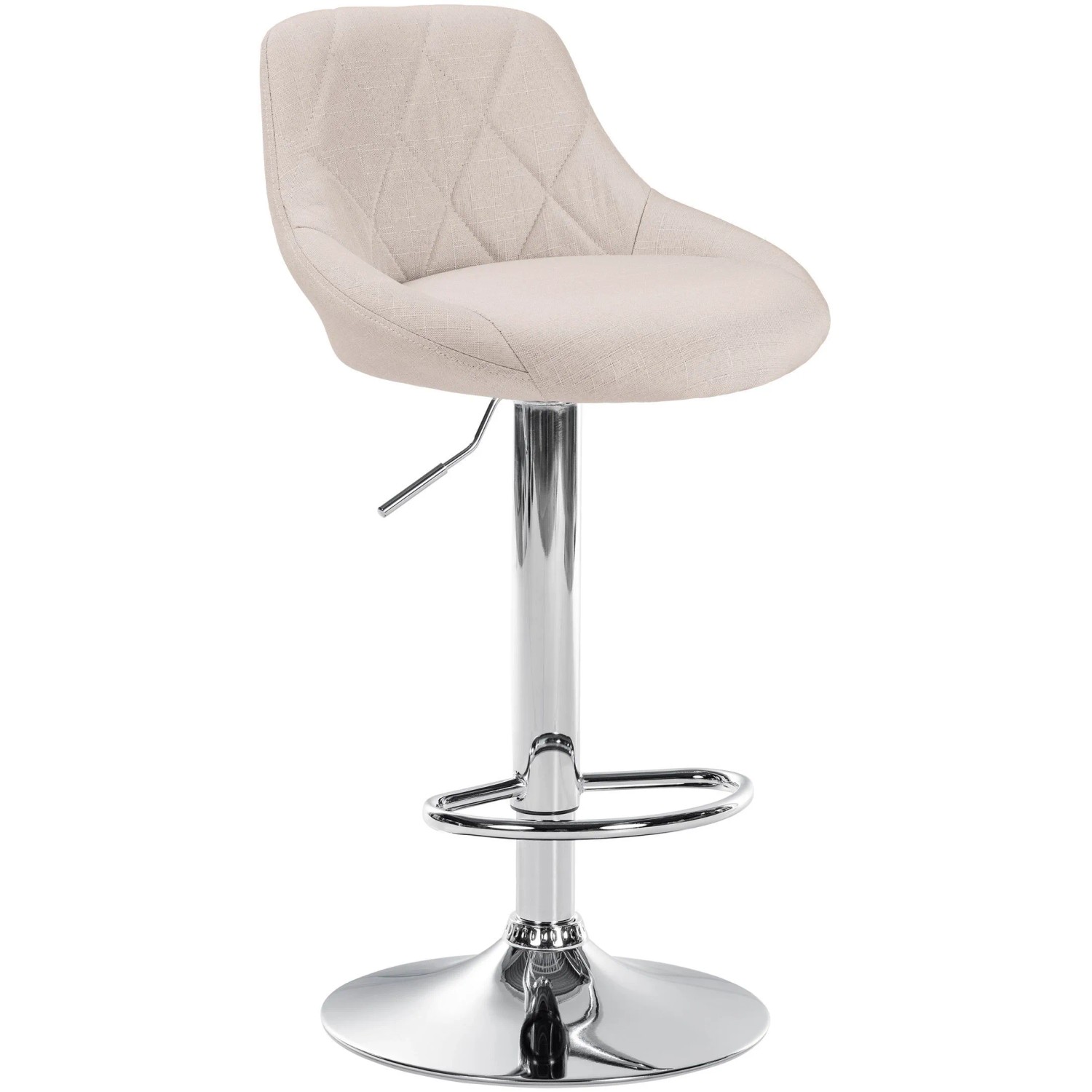 CLP Barhocker Lazio Stoff Creme/Chrom