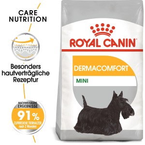Royal Canin Dermacomfort Mini Trockenfutter für Hunde mit empfindlicher Haut, 1kg Packung.