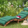 3-teiliges Liegen-Set Ipanema mit grünen Auflagen im Garten.