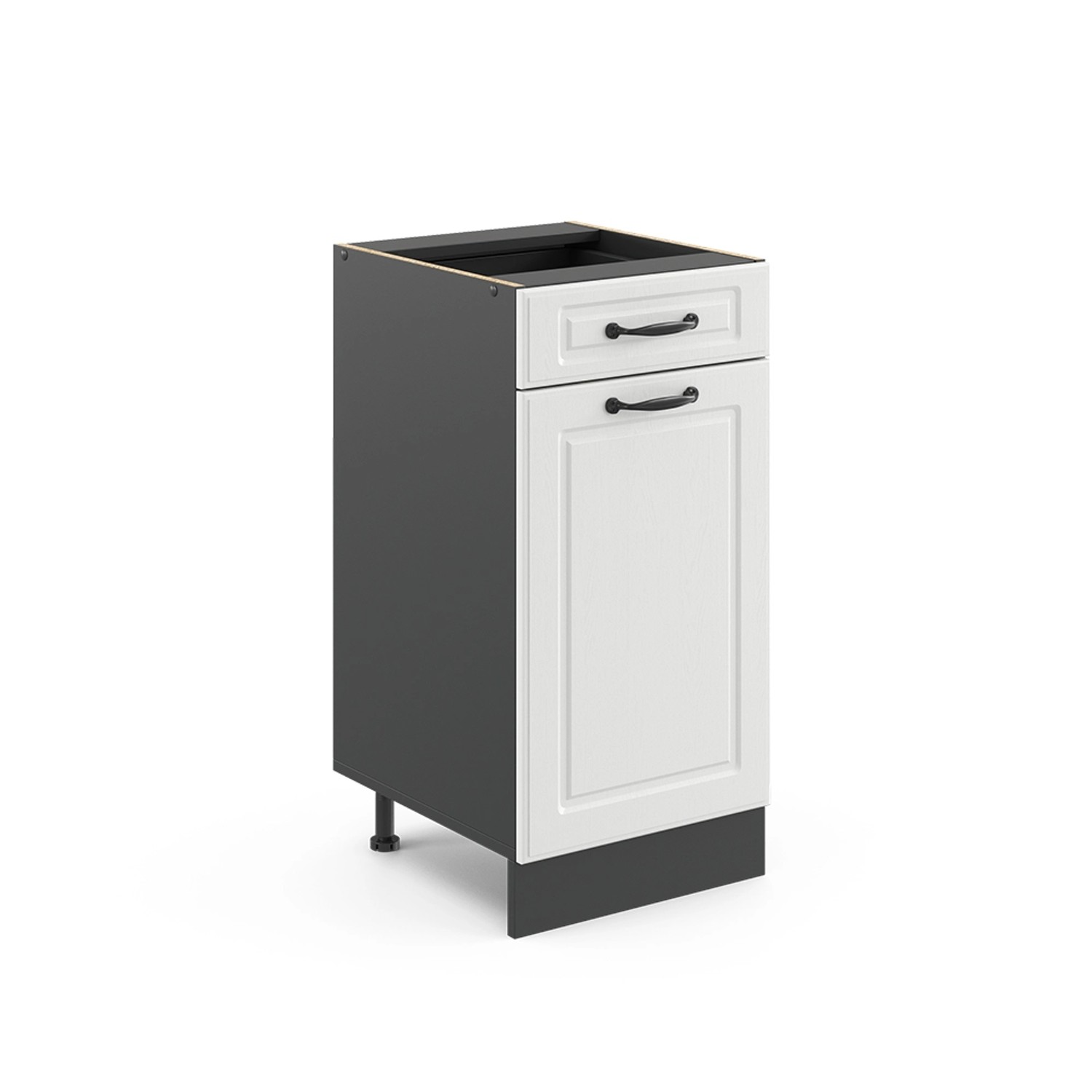 Vicco Küchenunterschrank R-Line Weiß Landhaus/Anthrazit 40 cm ohne Arbeitsplatte