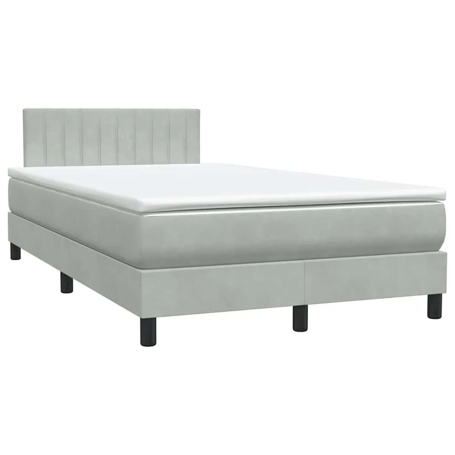 vidaXL Boxspringbett mit Matratze Hellgrau 120x220 cm Samt 3316443 günstig online kaufen