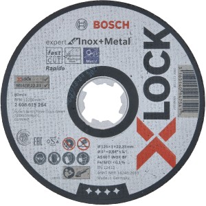 Bosch X-Lock Trennscheibe Expert for Inox + Metal, Ø 125mm. Zubehör für Winkelschleifer.