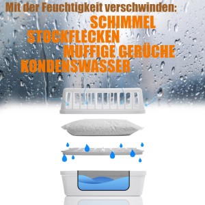 BigDean 4 Stück Luftentfeuchter 8 Stück 1200g Luftentfeuchtergranulat Nachfüllpack Feuchtigkeitsstopper Nachfüllbar Wiederverwendbar