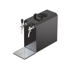 Ich-Zapfe Bierzapfanlage Stream 50K Black Edition mit 2 Zapfhähnen und Abtropfblech.