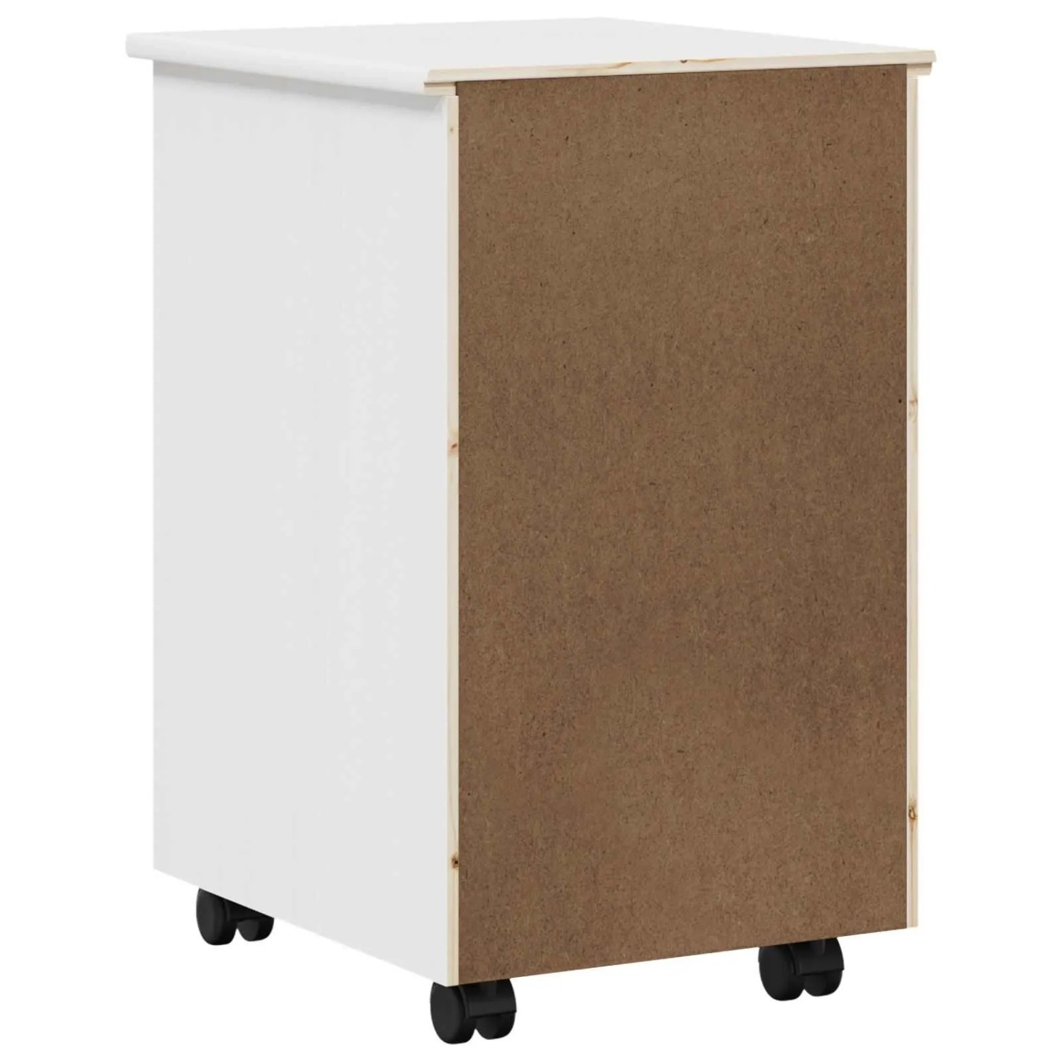 vidaXL Rollschrank Mit Rad Weiß 34 x 39 x 56 cm Massives Kiefernholz 42028341_7