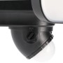 Detailaufnahme: Schwarze LED Solar-Außenleuchte Botshabelo mit Sensor und Einstellknopf.