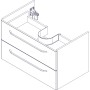 Fackelmann Waschbeckenunterschrank Milano Asteiche, 80 cm breit, mit zwei Schubladen.