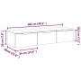 vidaXL Wandschrank Sonoma-Eiche, 102x30x20 cm, Holzwerkstoff, 3 Schubladen. Maße und Design.