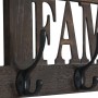 Wandgarderobe C60 Family im Shabby-Look Braun mit 4 Haken.