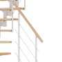 Dolle Mittelholmtreppe Boston, gerade, Buche/Metall weiß, mit Geländer.