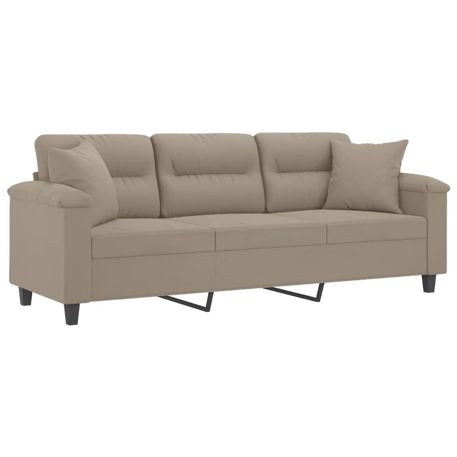 vidaXL 3-Sitzer-Sofa mit Kissen Taupe 180 cm Mikrofasergewebe 3200977 günstig online kaufen