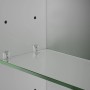 Detailaufnahme: Glasablage im Jokey Spiegelschrank Tromsö, alufarben.