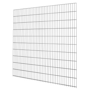 Doppelstabmattenzaun, 203x201 cm, Anthrazit, Metall, Gartenzaun zur Grundstückseinzäunung.