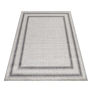 Ayyildiz Outdoor-Teppich Aruba, creme, 80x150 cm, mit Bordüre. Wetterfest und ideal für Balkon und Terrasse.
