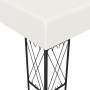 Detailaufnahme: Cremefarbener vidaXL Pavillon (3x3 m) mit LED-Lichterkette und dekorativem Stahlrahmen.