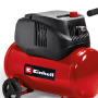 Einhell Kompressor TC-AC 200/24/8 Ölfrei, roter Druckluftkompressor mit schwarzem Motorblock und 24 l Tank.