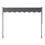 Graue Klemmmarkise Kapstadt 250x120 cm für Balkon oder Terrasse.