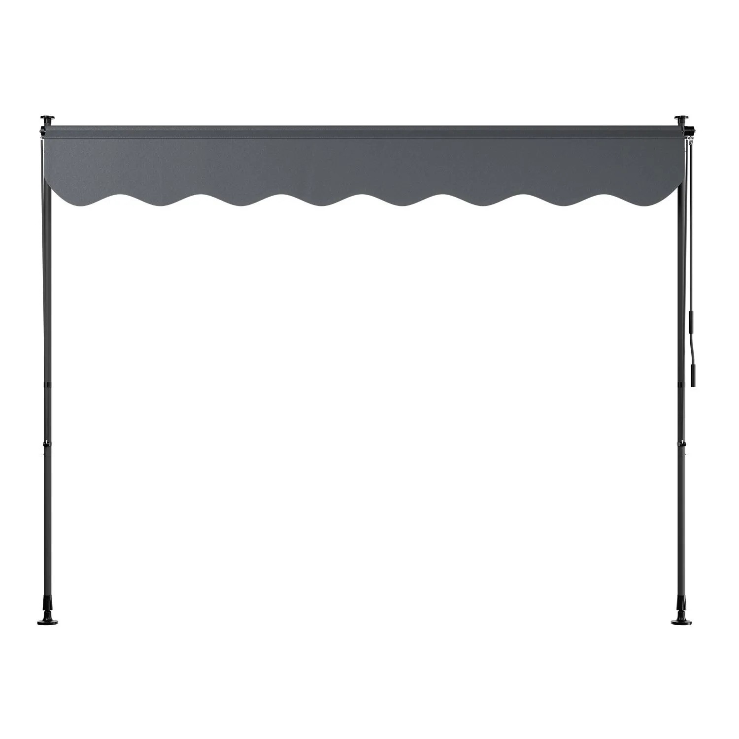 Graue Klemmmarkise Kapstadt 250x120 cm für Balkon oder Terrasse.