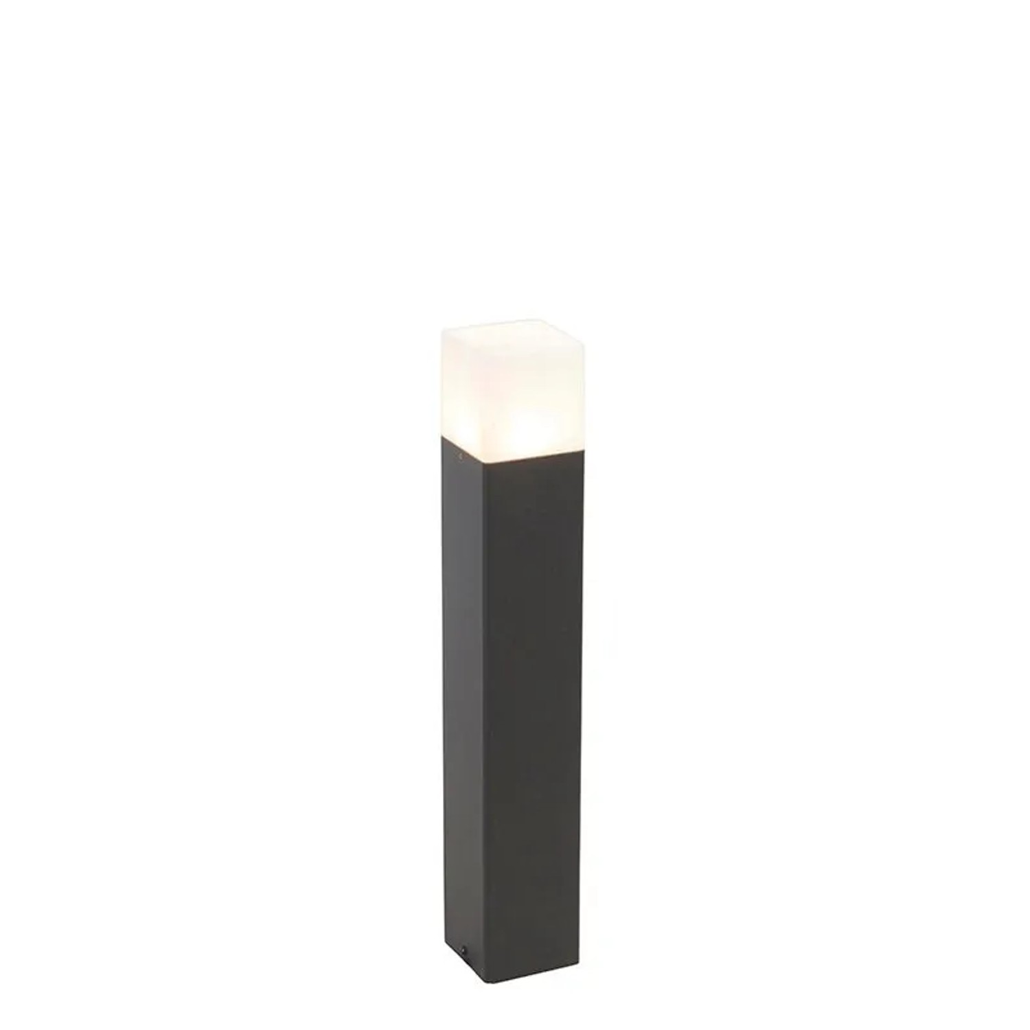 QAZQA Stehende Außenlampe Schwarz mit opalWeißem Schirm 50 cm Dänemark