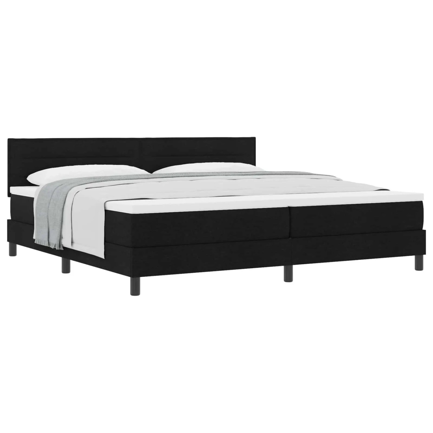 vidaXL Boxspringbett mit Matratze Schwarz 200 x 200 cm Stoff 3338638