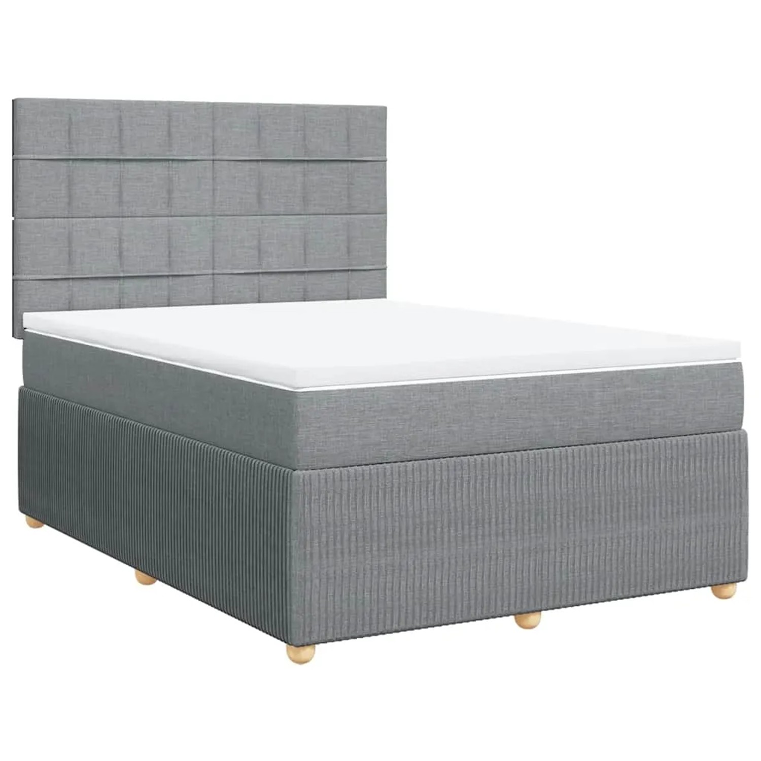 vidaXL Boxspringbett mit Matratze Hellgrau 160x200 cm Stoff 3292107 günstig online kaufen