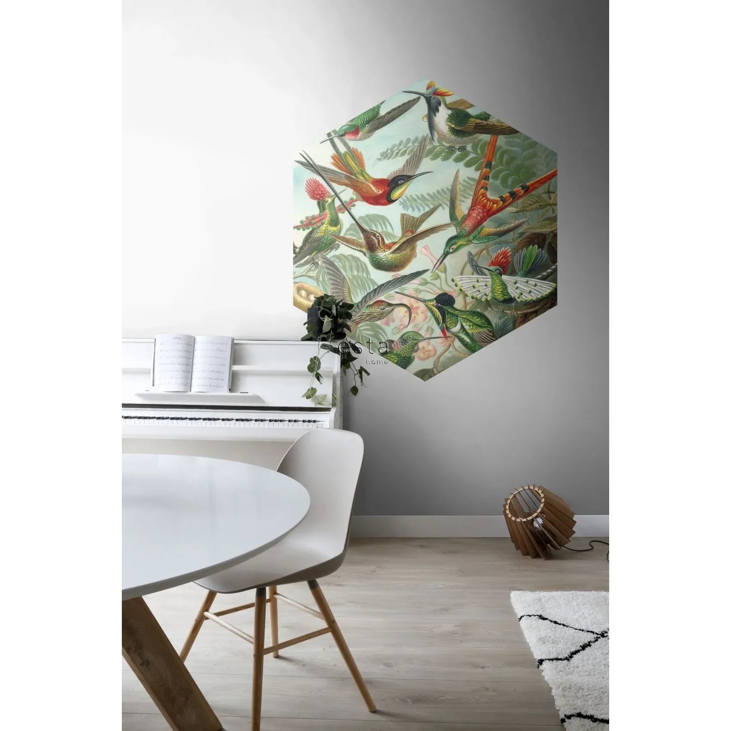 TAR TAR STUDIO Leinwandbild Vögel Auf Drähten – 30 X 30 Cm, Bunte Wanddekoration Für Wohnzimmer, Bad, Kinderzimmer