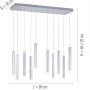 Moderne LED-Pendelleuchte Bruno, 10-flammig, aus Aluminium. Schlankes Design für Wohnräume.
