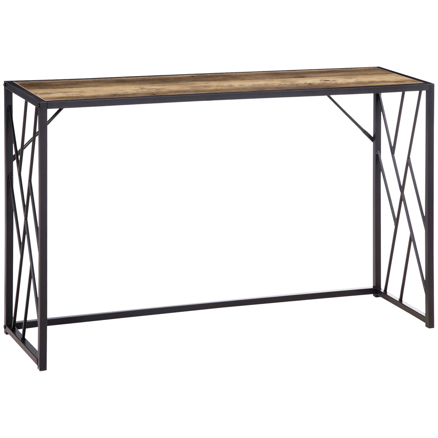 HOMCOM Konsolentisch Spanplatte Metall Braun 120L x 35B x 75H cm günstig online kaufen