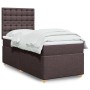 Dunkelbraunes vidaXL Boxspringbett 90x190 cm mit Matratze und gepolstertem Kopfteil.