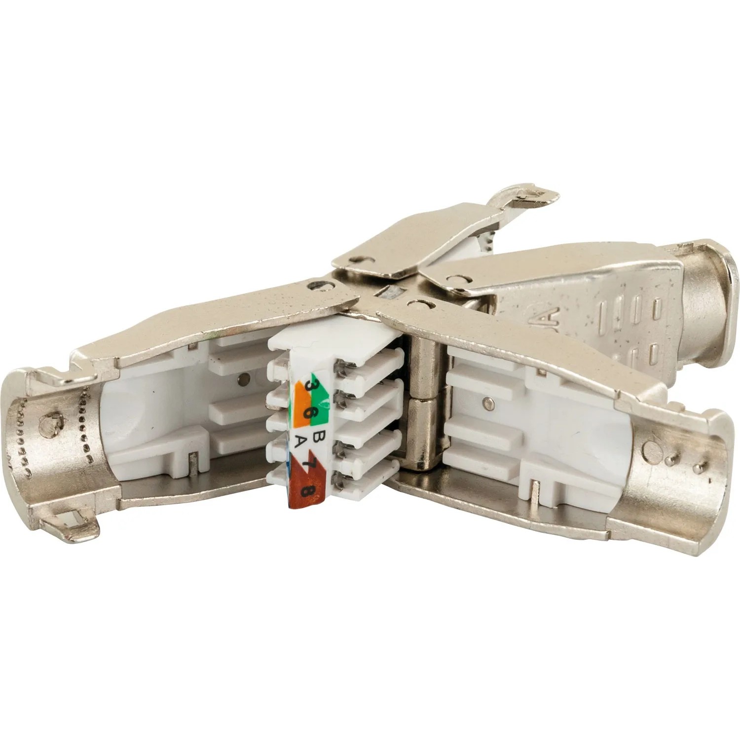 Schwaiger CAT 6A Keystone Verbinder aus Zinkdruckguss für Netzwerktechnik.