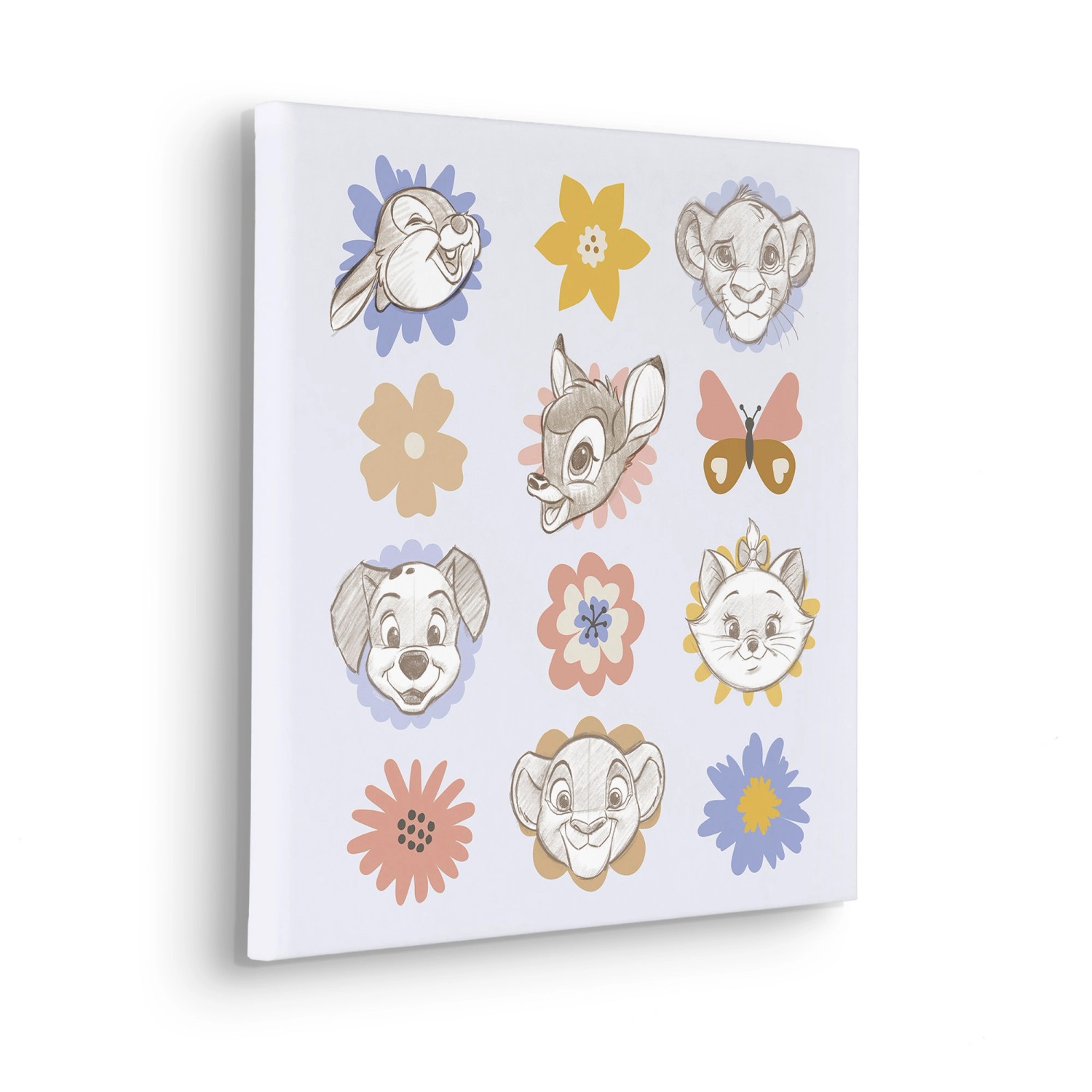 Komar Keilrahmenbild Disney Classics Flowerheads Beige günstig online kaufen