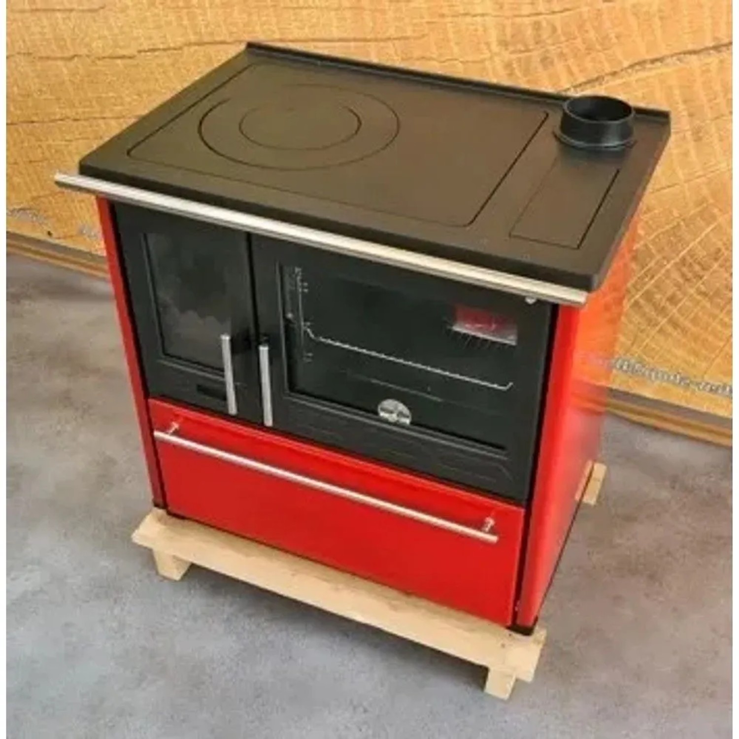 Plamen Küchenofen Holzherd 850 Glas Rot Rechte Version und 8 kW_4