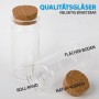Bestlivings Glasfläschchen 10ml mit Korken, 4er Set. Kleine, leere Glasbehälter für Öle, Gewürze oder als Deko.