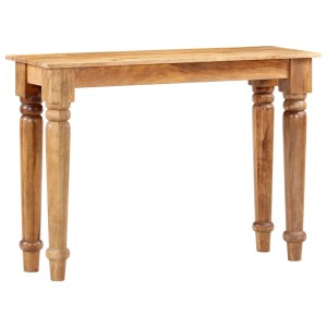 Eleganter Konsolentisch aus massivem Mangoholz, poliert und lackiert, mit gedrechselten Beinen. Ideal als Beistelltisch.