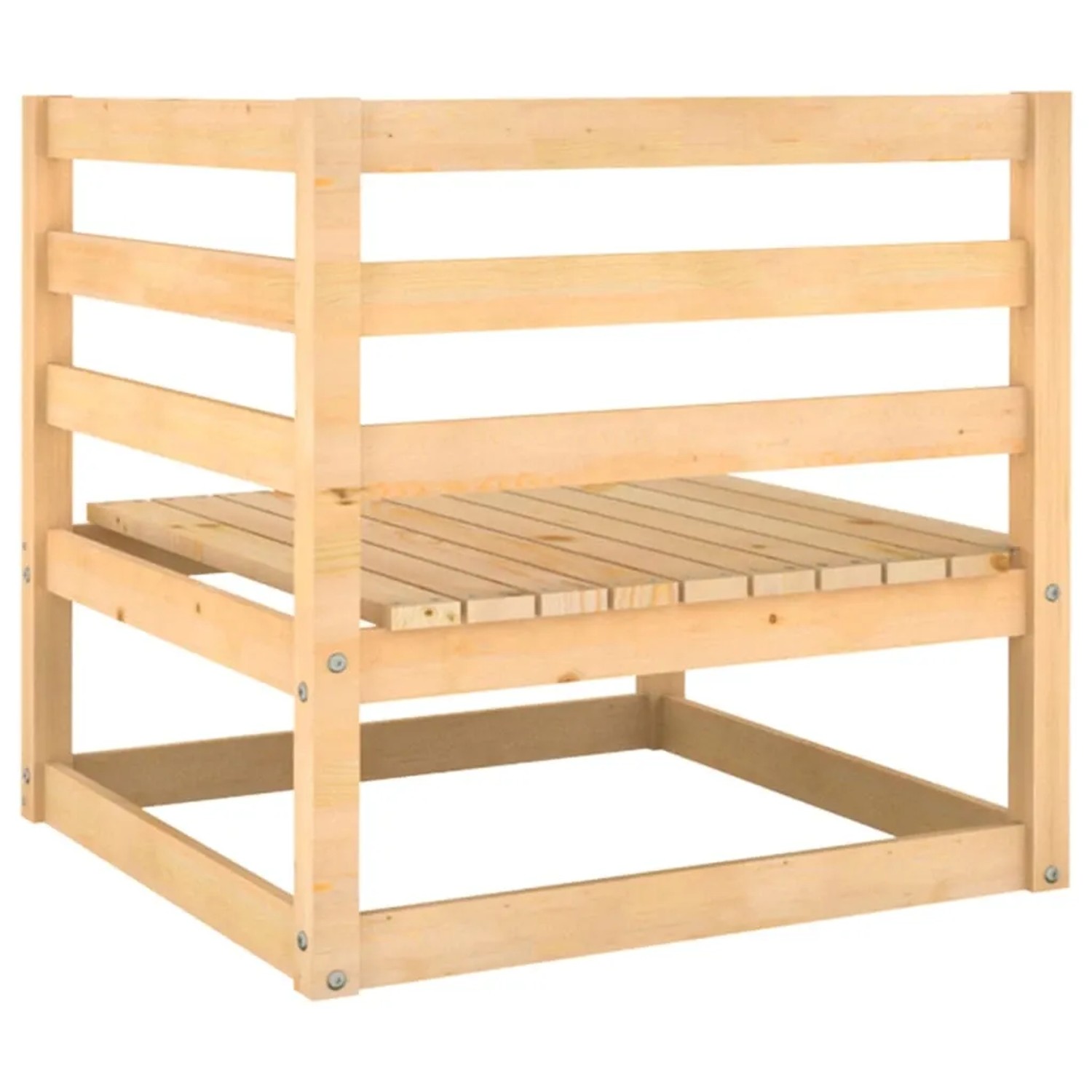 vidaXL Garten-Ecksofa aus Kiefernholz, unbehandelt, modulare Bauweise.