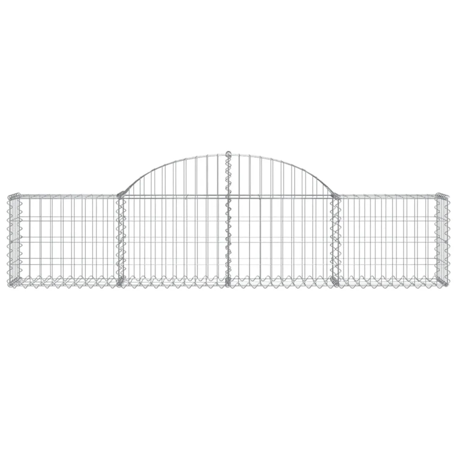 Set aus 12 vidaXL Gabionen mit Hochbogen, 200x30x40/60 cm, aus verzinktem Eisen.