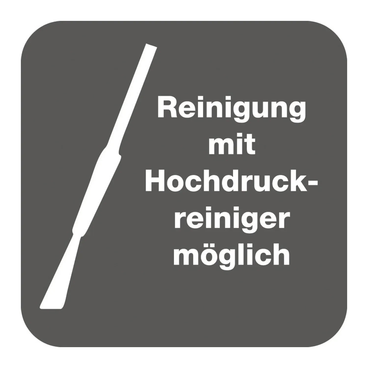 Symbol: Reinigung des Diephaus Mauersteins mit Hochdruckreiniger möglich.