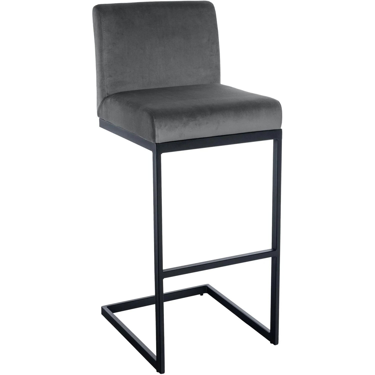DELUKE Barhocker GANOR Samt Dunkelgrau 43x53x104cm Barstuhl Mit Lehne Tresenhocker Tresenstuhl