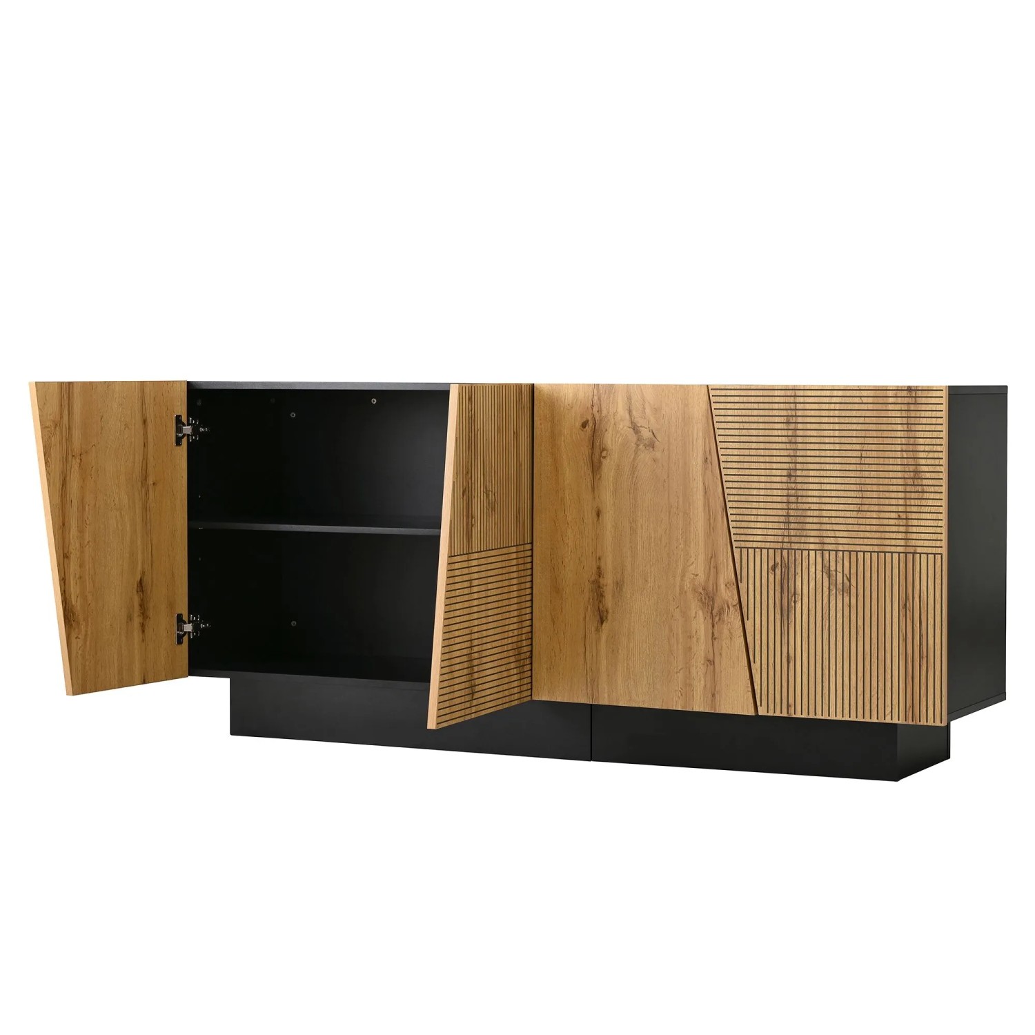 okwish Sideboard mit Stauraum Einlegeboden Wohnzimmer 160x72x40cm Natur