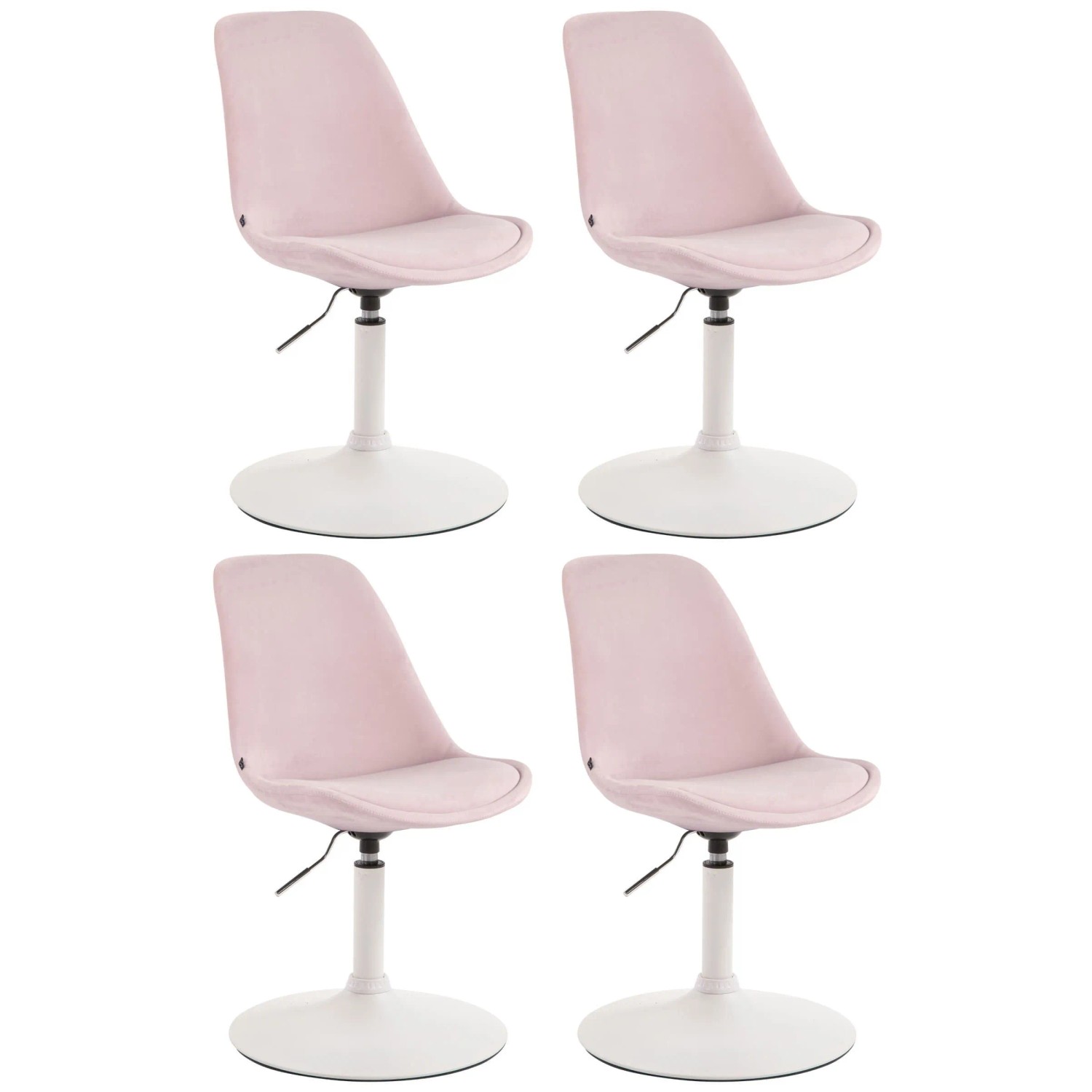 CLP 4er Set Esszimmerstühle Maverick Samt Pink/Weiß
