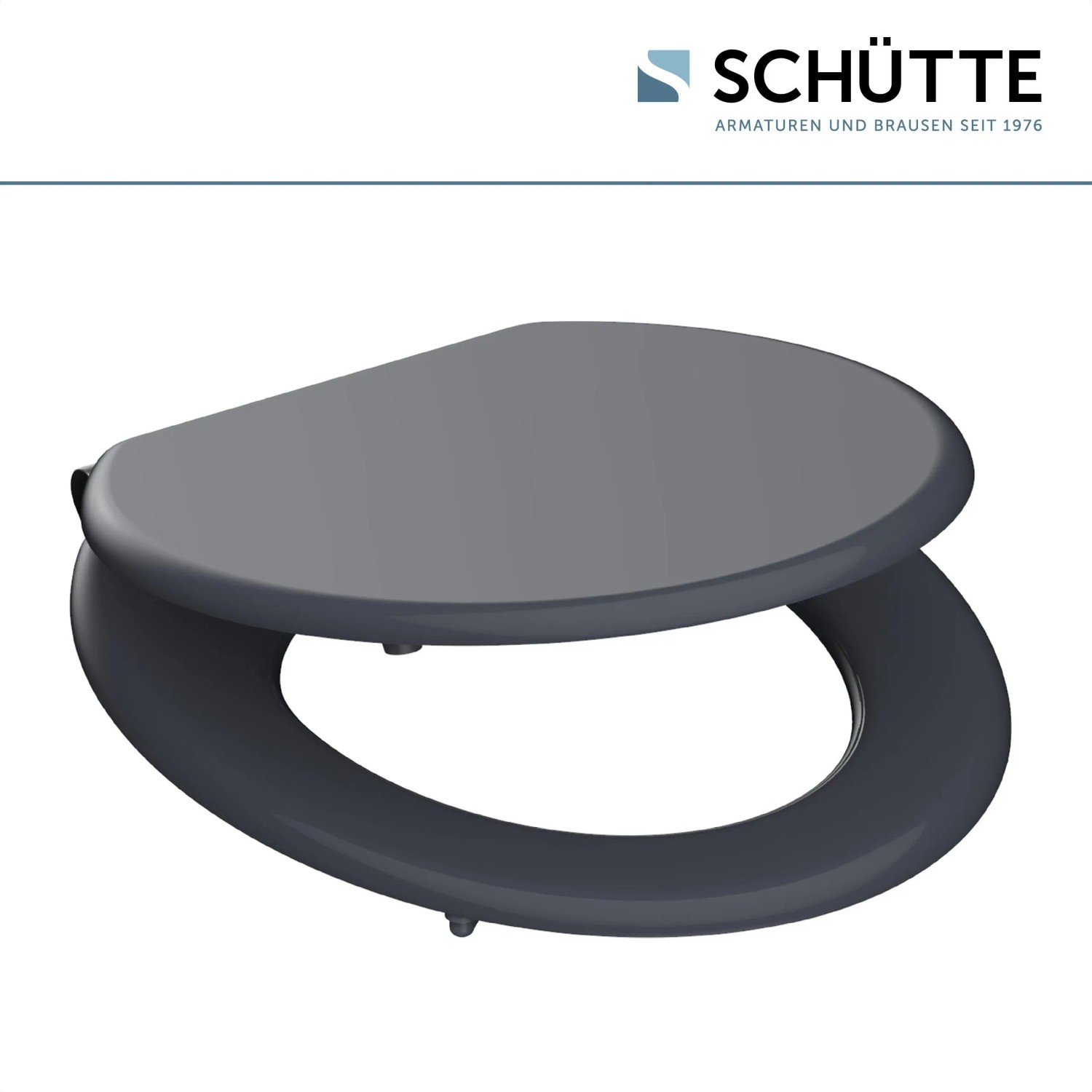 Schütte MDF WC-Sitz Spirit Anthrazit mit Absenkautomatik, Ansicht von oben.