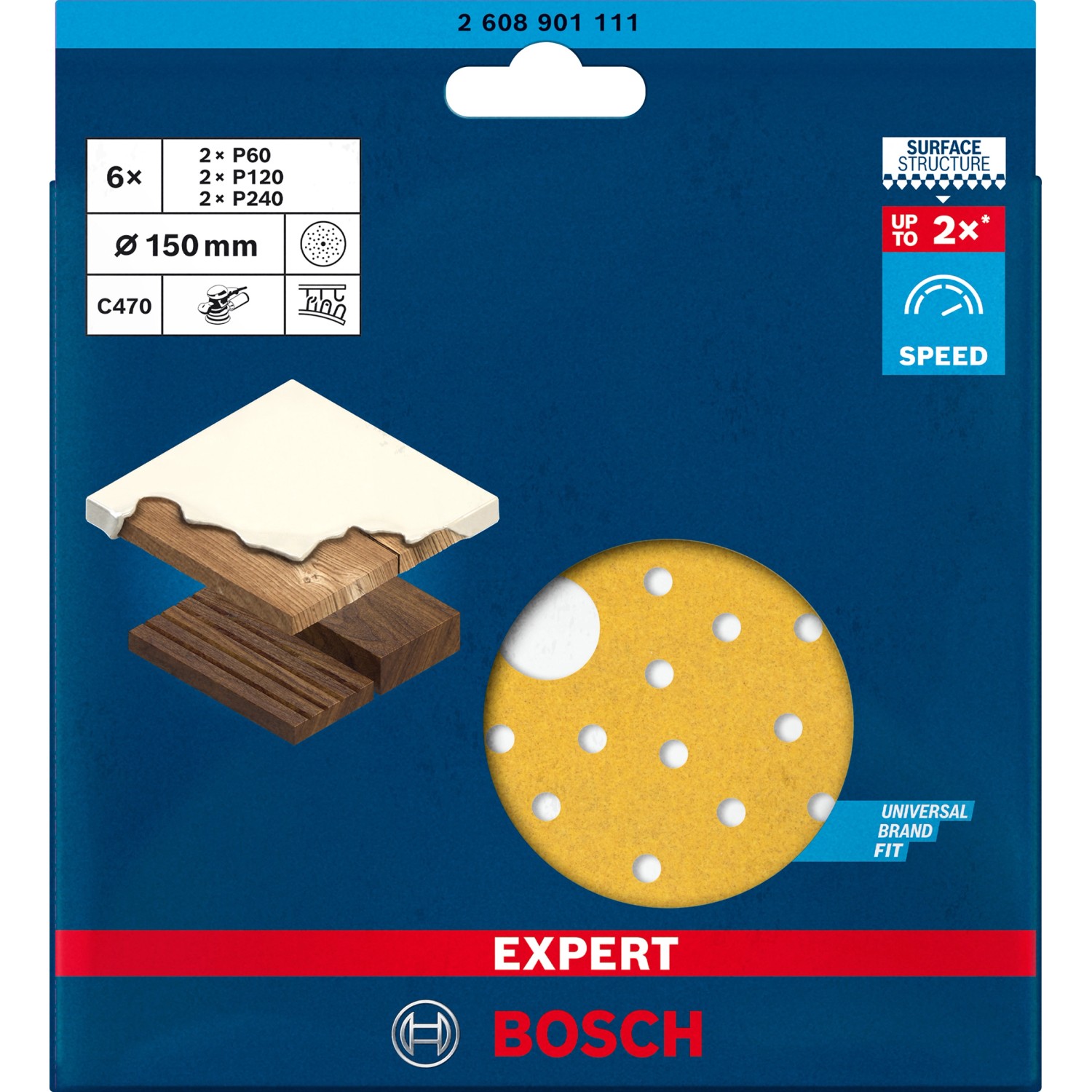 Bosch Expert Schleifblatt C470 Ø 150 mm K60-240 6-tlg.