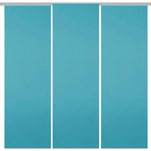Türkisfarbene Flächenvorhänge Ellen, 3er-Pack, für Fensterdekoration und als Raumteiler.