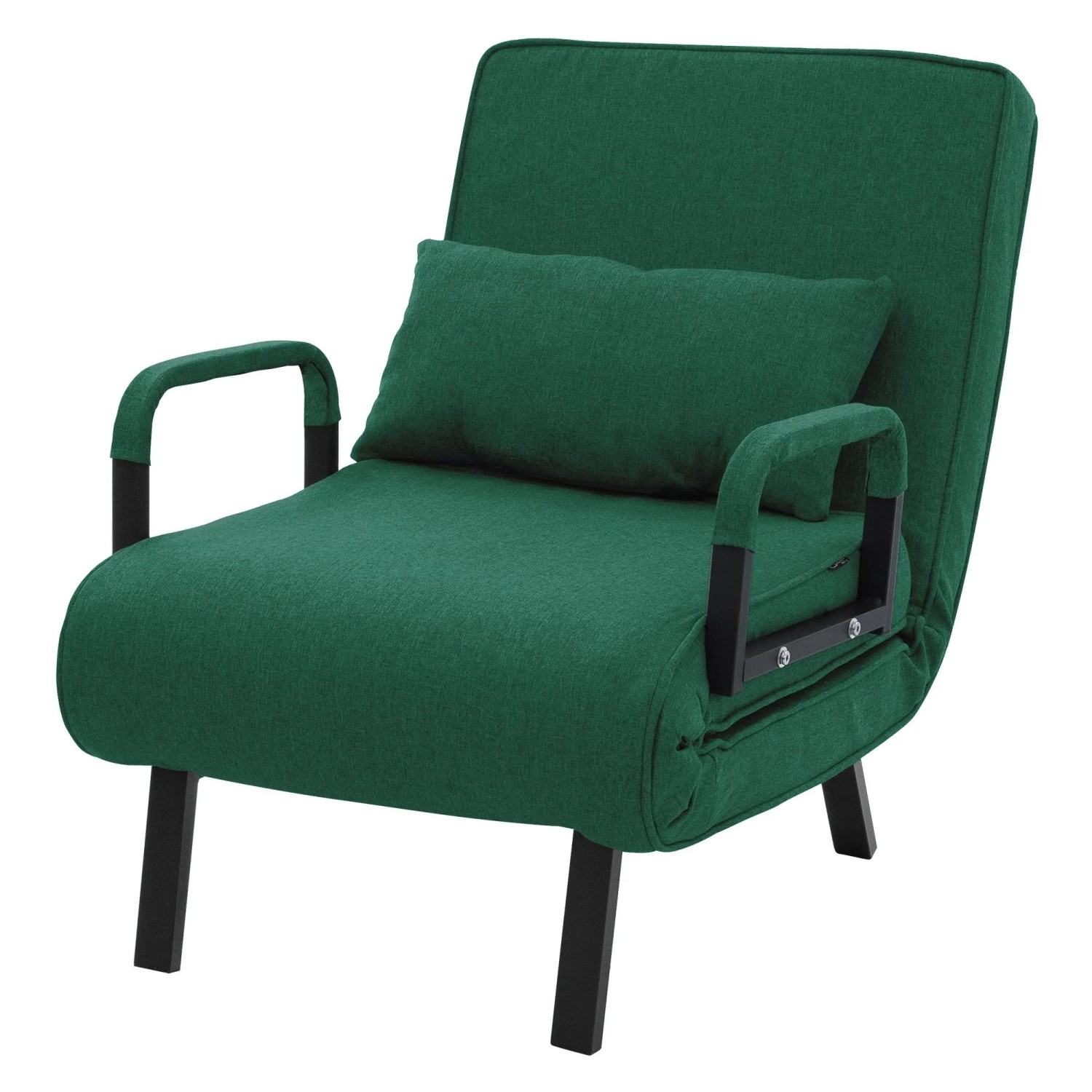 ML-Design Schlafsessel mit Bettfunktion Grün 3in1 Bettsessel Klappbar 186x60 cm mit Stahlrahmen & Chenille